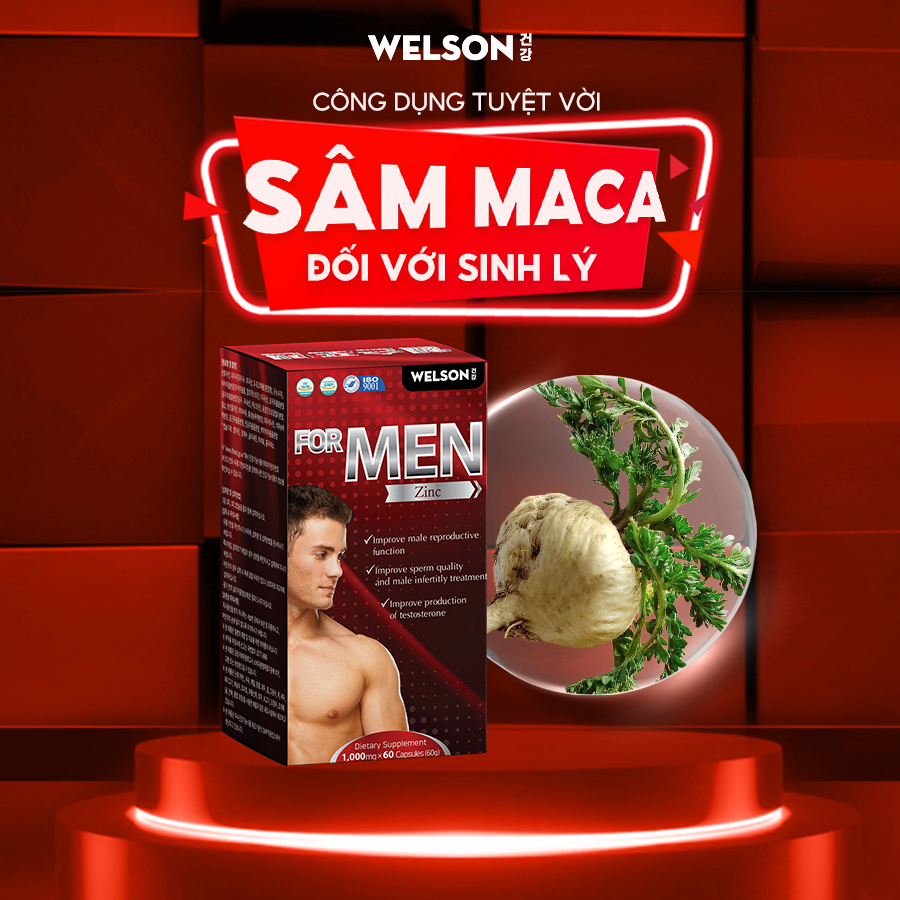 Thực phẩm tăng cường sinh lý Welson for Men từ sâm Maca Peru