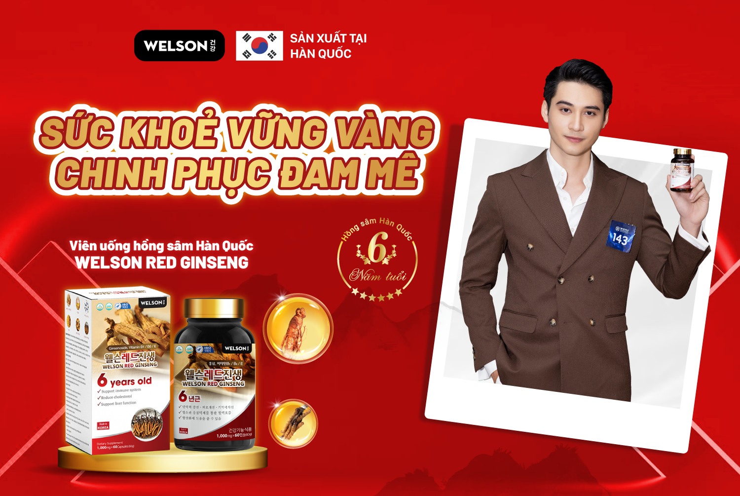 Sức khỏe vững vàng Chinh phục đam mê cùng Welson Red Ginseng