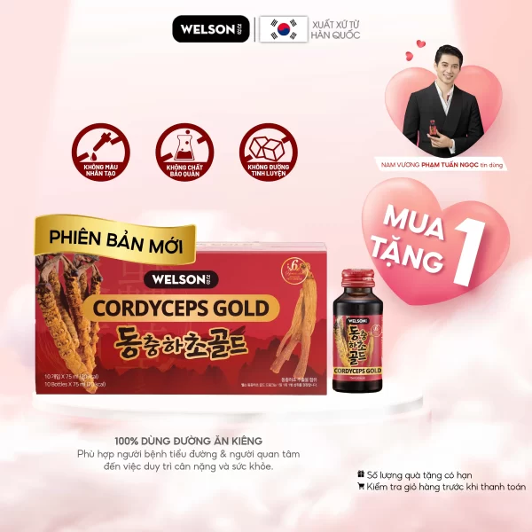 CTKM nước hồng sâm đông trùng hạ thảo Welson Cordyceps Gold