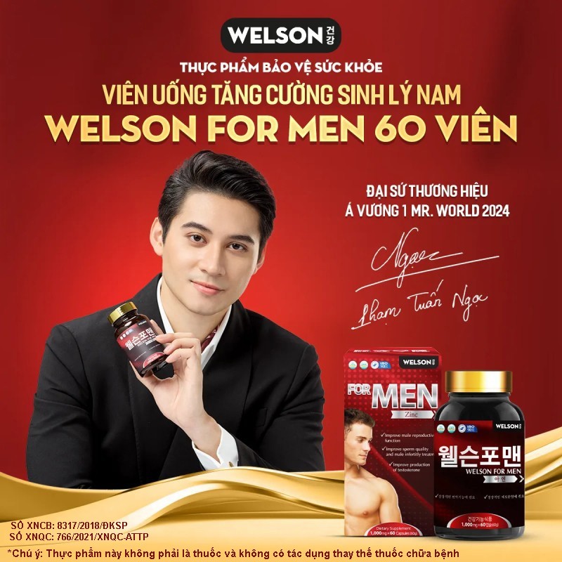 Kết hợp nhân sâm với sản phẩm hỗ trợ sinh lý Thực phẩm bảo vệ sức khỏe Welson For Men