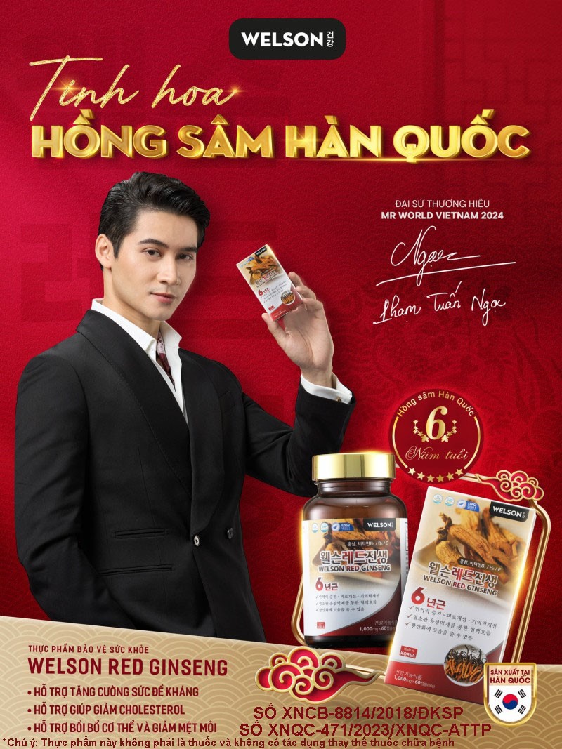 Hỗ trợ giảm cholesterol máu với Thực phẩm bảo vệ sức khỏe WELSON RED GINSENG