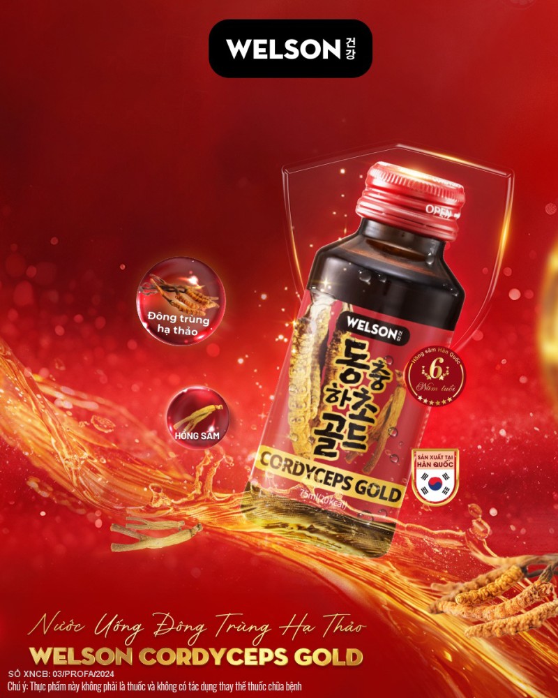 Nước uống đông trùng hạ thảo Welson Cordyceps Gold – Lựa chọn tiện lợi cho lối sống hiện đại